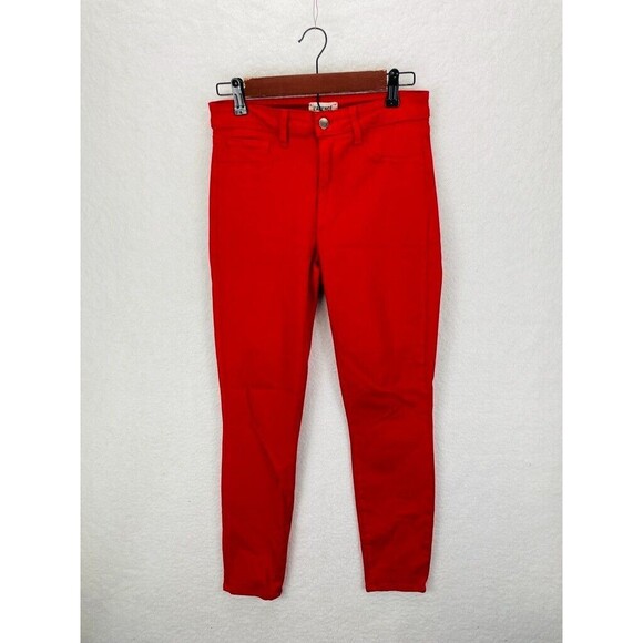 L’Agence Margot High Rise Ankle Skinny Jeans Women’s Size 27 Red Stretch Denim - Picture 1 of 8